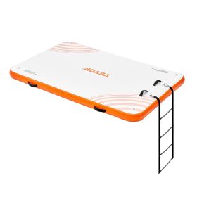 VEVOR Inflatable Floating Dock, 8 x 5FT Inflatable Dock Platform, Non-Slip Water Floating Dock Mat with Portable Carrying Bag & Detachable Ladder, Flo