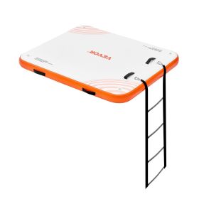 VEVOR Inflatable Floating Dock, 6 x 5FT Inflatable Dock Platform, Non-Slip Water Floating Dock Mat with Portable Carrying Bag & Detachable Ladder, Flo