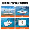VEVOR Inflatable Floating Dock, 10 x 8FT Inflatable Dock Platform, Non-Slip Water Floating Dock Mat with Detachable Ladder & Portable Carrying Bag, Fl