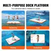 VEVOR Inflatable Floating Dock, 8 x 5FT Inflatable Dock Platform, Non-Slip Water Floating Dock Mat with Portable Carrying Bag & Detachable Ladder, Flo