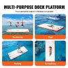 VEVOR Inflatable Floating Dock, 15 x 6FT Inflatable Dock Platform, Non-Slip Water Floating Dock Mat with Detachable Ladder & Portable Carrying Bag, Fl