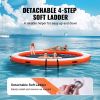 VEVOR Inflatable Floating Dock, √∏8FT Inflatable Dock Platform with √∏5FT Trampoline Mesh Pool, Non-Slip Floating Platform Water Mat with Portable Bag