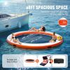 VEVOR Inflatable Floating Dock, √∏8FT Inflatable Dock Platform with √∏5FT Trampoline Mesh Pool, Non-Slip Floating Platform Water Mat with Portable Bag