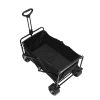 VEVOR Collapsible Folding Wagon, 3 cu.ft Beach Wagon Cart with All-Terrain Wheels, Heavy Duty Folding Wagon Cart 350 lbs Weight Capacity with Drink Ho