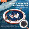 VEVOR Inflatable Floating Dock, √∏8FT Inflatable Dock Platform with √∏5FT Trampoline Mesh Pool, Non-Slip Floating Platform Water Mat with Portable Bag