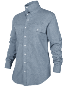 Women's UPF 50+ Long Sleeve UV Sun Protection Safari Shirts Outdoor Quick Dry Fishing Hiking Gardening Travel Shirts (Color: Blue, size: L)