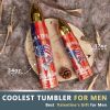 I'D Rather Be Fishing USA Flag Bullet Tumbler Fishing Gifts for Men Dad Him